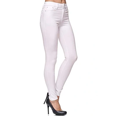 Imagen de Elara Pantalón Elástico de Mujer Skinny Fit Jegging Chunkyrayan Blanco H13 White 44 (2XL)