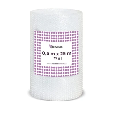 Imagen de Rollo de plástico burbujas 0,5 m ancho y 25 metros longitud. Papel burbuja Ideal para embalaje, mudanzas, cajas.…