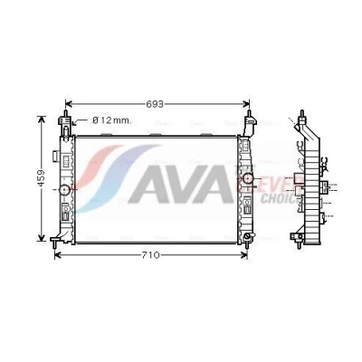 Imagen de PRASCO OL2345 Radiador, refrigeración del motor Aluminio 610 359 34 Aletas unidas mecánicamente OPEL: Meriva A