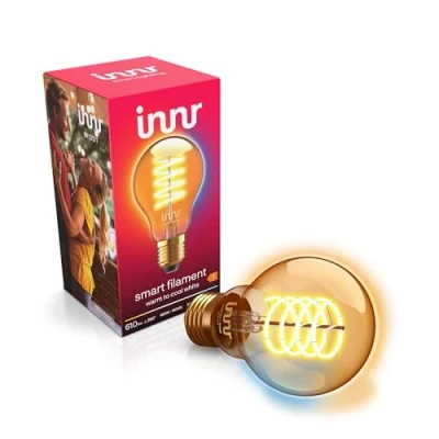 Imagen de Innr E27 Filament Bombilla Inteligente LED, Zigbee LED E27, Regulable, Funciona con Hue*/ Home Assistant/Homey/Alexa, Luz Blanco Cálida a Frío, 610lm, 1 Pack