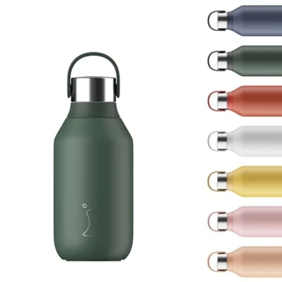 Imagen de Chilly&#039;s Bottle Serie 2 Botellas térmicas de Acero Inoxidable con gollete Suave y asa Pine Green, 350ml
