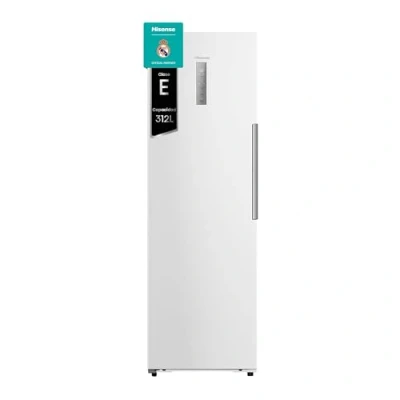 Imagen de Hisense FT3K310SEWE Congelador, 1 Puerta de Libre Instalación Kitchen Fit, Class E, 312 L, Alto 185.6 cm x Ancho 59.5 cm, Color Blanco, Ventilación Inferior, Apertura 90 Grados