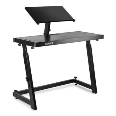 Imagen de Vonyx DB10 Mueble Stand para DJ o Disco móvil portátil, regulable en altura, con bandeja superior ordenador portátil mezcladora. 45 x 100 65 cm