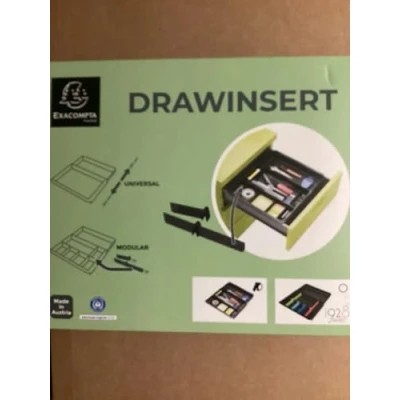 Imagen de Bandeja organizadora exacompta drawinsert de cajones color negro 298x246x36 mm
