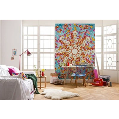 Imagen de Komar 1 4 969 184 x 254 cm, mural &quot;Flores de la felicidad, (4 unidades), color rosa