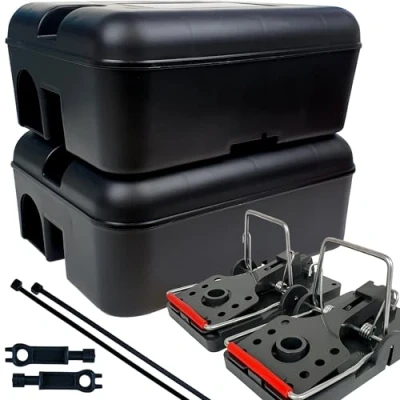 Imagen de Roshield 2 x Caja Protectora para trampas Exteriores Ratas Kit de Control roedores y plagas sin Veneno el jardín Calidad ecológica Profesional