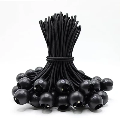Imagen de YUNSHANGHE 50 Gomas tensoras con Bola, Tensor de Lona Bola 20 cm, Goma Trabillas para Tienda campaña, Correas expansoras Lonas, Carteles, Carpa, pancartas