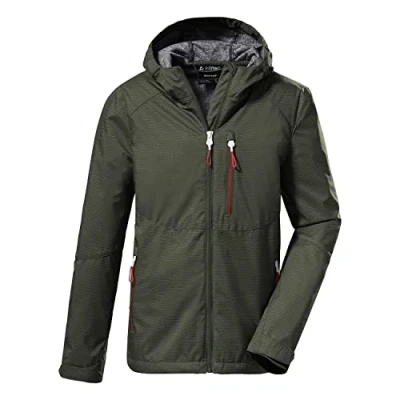 Imagen de Killtec Boy&#039;s Chaqueta softshell/chaqueta outdoor con capucha KOS 61 BYS SFTSHLL JCKT, dark olive, 116, 37839 000