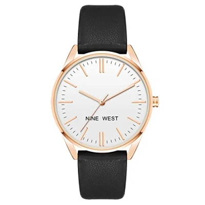 Imagen de Nine West Reloj de Pulsera para Mujer, Negro/Oro Rosa