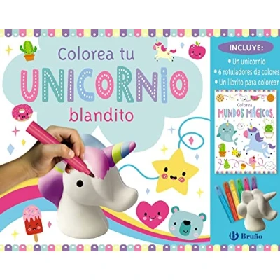 Imagen de Colorea tu unicornio blandito (Castellano A PARTIR DE 3 AÑOS MANIPULATIVOS (LIBROS PARA TOCAR, JUGAR Y PINTAR), POP UPS Otros libros)