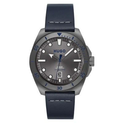 Imagen de HUGO Reloj Analógico de Cuarzo para Hombre con Correa en Piel Azul 1530302