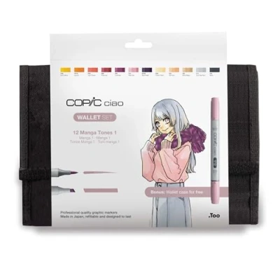 Imagen de COPIC Ciao Manga Set «Witch», 12 piezas en estuche, Rotulador doble con punta mediana y de pincel
