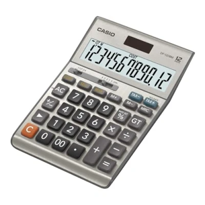 Imagen de Casio DF 120BM Calculadora básica, 35.7 x 122.5 174.5 mm, color blanco