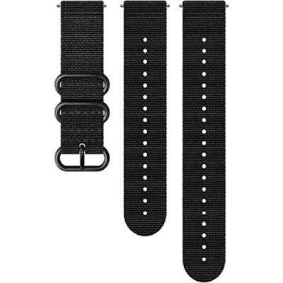 Imagen de Suunto SS050228000 Correa de sustitución original para todos los relojes Spartan Sport WRH y 9, Textil, largo: 24,4 cm, ancho: 24 mm, incluye pasadores fijación, negro/negro