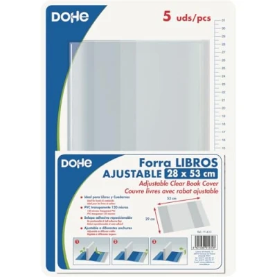 Imagen de DOHE 91430 Pack de 5 cubiertas protectoras libros y cuadernos, 53 x 28 cm
