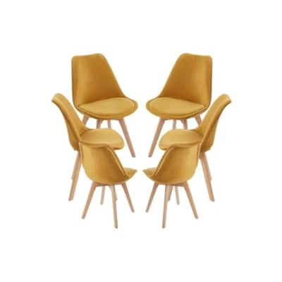 Imagen de Regalos Miguel Packs Sillas Comedor Pack 6 Synk Terciopelo Mostaza