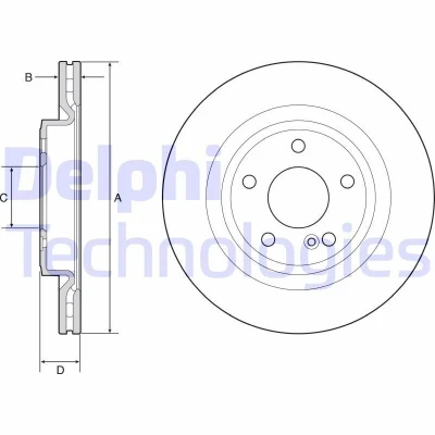 Imagen de DELPHI BG4927C Disco de freno 295 22 5 ventilado revestido sin procesar cojinete rueda, anillo sensor ABS MERCEDES BENZ: Clase A, CLA Coupé