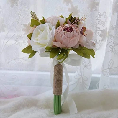 Imagen de Fouriding Ramo de Novia Dama Honor Boda Flores Artificiales Niño