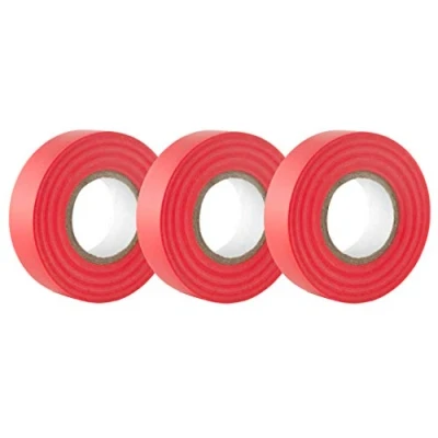 Imagen de GTSE Cinta aislante rojo de 19 mm x 20 m para instalaciones eléctricas Autoadhesiva y resistente proteger, agrupar reparar cables 3 Rollos