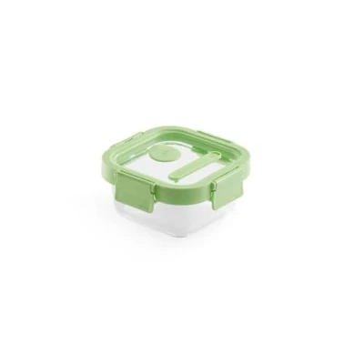 Imagen de Lékué Recipiente hermético de vidrio para conservar/congelar alimentos, 320 ml, cuadrado