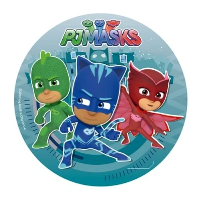 Imagen de Dekora PJ Masks Decoracion Tartas de Cumpleaños, 20 cm, Multicolor (160132)