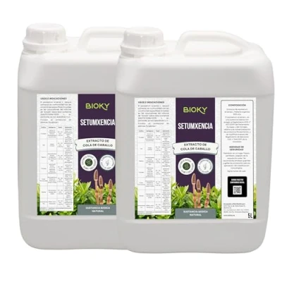 Imagen de Bioky® Cola de Caballo Fungicida 10L Preventivo y Curativo para Plantas Bioestimulante Ecológico Interior Huerto Urbano Controla Hongos como Mildiu, Oídio (10L)