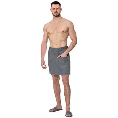 Imagen de ZOLLNER Toalla de Sauna para Hombre piqué, Gris, 100% algodón, Talla única