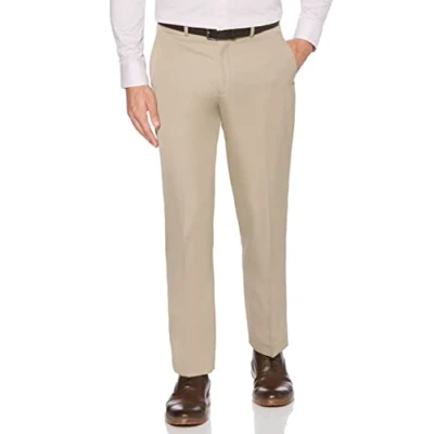 Imagen de Perry Ellis Portfolio Performance Pantalón de Vestir para Hombre, Ajuste Moderno, no Necesita Planchado, Parte Delantera Lisa elástica (Tallas Cintura la 30 a 42), Toast, 34W x 30L