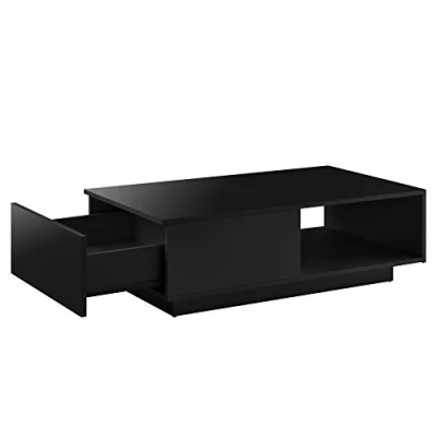 Imagen de Mesa de Centro Biskra 95 x 55 31 cm Baja Salón Auxiliar Café En Color Negro Brillo