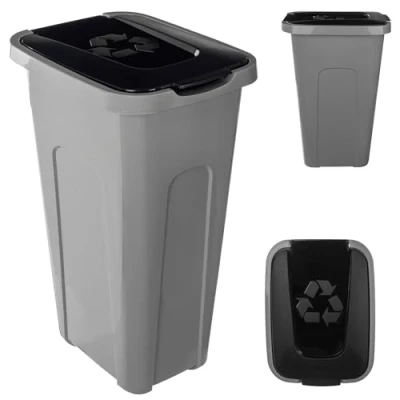 Imagen de KADAX cubo de basura para separación residuos, 30 L, robusto con tapa hermética, contenedor sistema plástico (1,