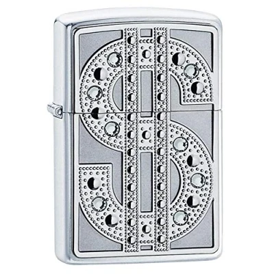 Imagen de Zippo Swarovski Bling Brushed Chrome Emblem Pocket Lighter, Metal, Cromo, One Size