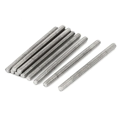 Imagen de sourcing map M4 x 60mm 304 Completa de Acero Inoxidable Barra Roscada Espárrago Perno Varilla 10uds Hardware