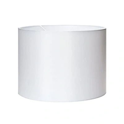 Imagen de pantalla de 40 cm diámetro tela, 30 alto, redonda, casquillo E27 42 mm, repuesto para lámpara colgante, pie, mesa, color blanco
