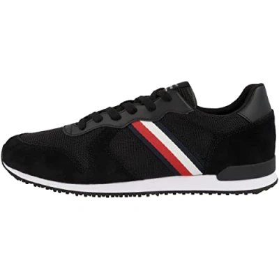 Imagen de Tommy Hilfiger Hombre Sneaker Running Iconic Mix Runner Zapatillas Deportivas, Negro (Black), 40 EU