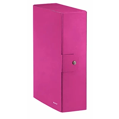 Imagen de Leitz, caja, cierre de botones, cartón plastificado, tamaño 25 x 35, WOW, color Fucsia metallizzato Dorso 10 cm