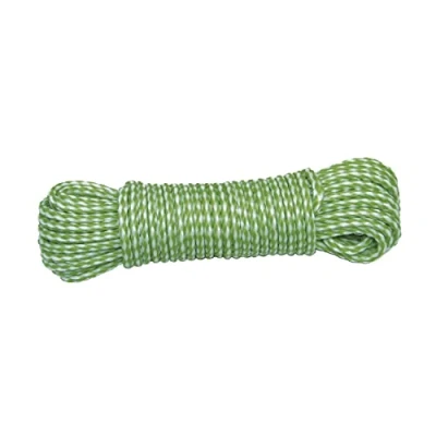 Imagen de Amig Cuerda de Plástico Trenzado Verde y Blanco Mod.20120 Cordón Multiusos Polipropileno para Tendederos Ropa, Sujecciones Lonas, Jardinería, Agricultura o Pesca