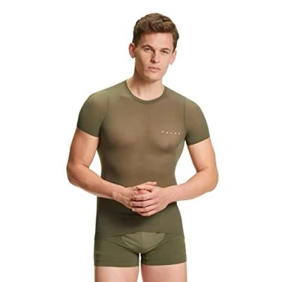 Imagen de FALKE Ultralight Cool Round Neck M S/S TS hilo funcional refrigeración de secado rápido 1 pieza, Capa base superior Hombre, Verde (Herb 7754),