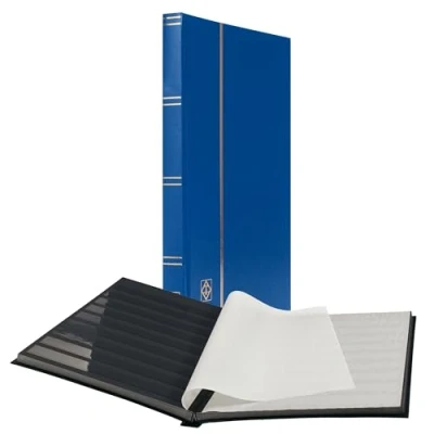 Imagen de Leuchtturm 337308 Álbum para coleccionismo de Sellos Libro reservas Basic 32 páginas DIN A4 Negro Cubierta Azul sin acolchar