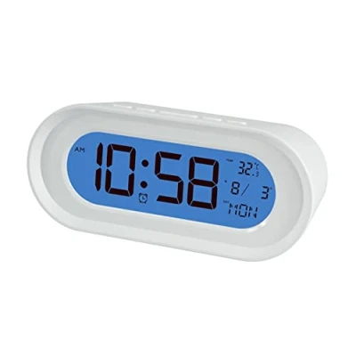 Imagen de Elbe Reloj Despertador Blanco con TERMOMETRO Y Timer RD 701 B