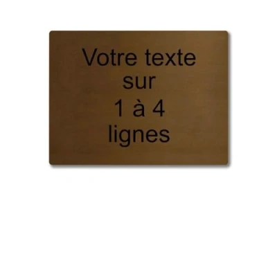 Imagen de Placa grabada personalizada de 1 a 4 líneas, 20 x 15 cm, autoadhesiva Bronce