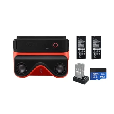 Imagen de KanDao Cámara 3D, estereoscópica de visualización instantánea Foto y Video Pantalla táctil 2,54 &quot;, antivibración, estabilización Imagen, QooCam Ego, Negro Kit.