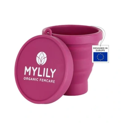 Imagen de MYLILY® Copas menstruales Case Esterilizador copa menstrual microondas Plegable para almacenamiento y limpieza 200 ml de capacidad (Berry)