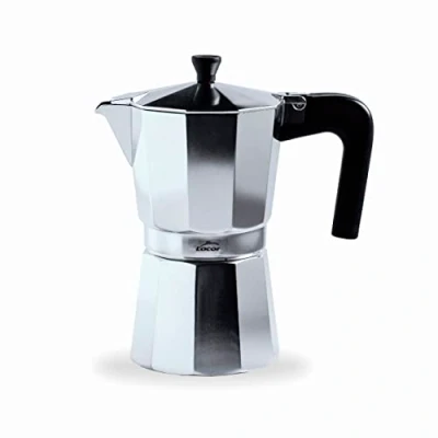 Imagen de Lacor 62026 Cafetera Italiana Turin, Express, Aluminio Fundido, Apta para Todo Tipo de Fuegos Excepto Inducción, Capacidad 6 Tazas, Acabado Brillo