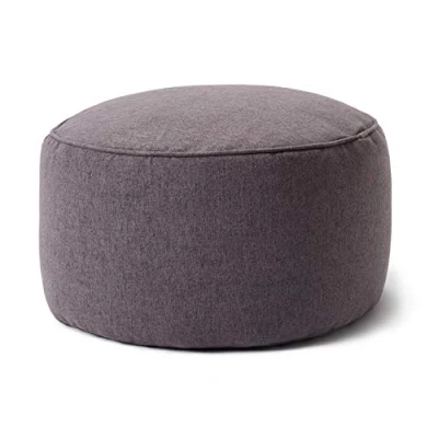 Imagen de Lumaland Reposapiés de Interior Comfort Line 25x45cm Taburete Redondo para Puff Pera Resistente, Versátil &amp; Moderno [Gris Oscuro]