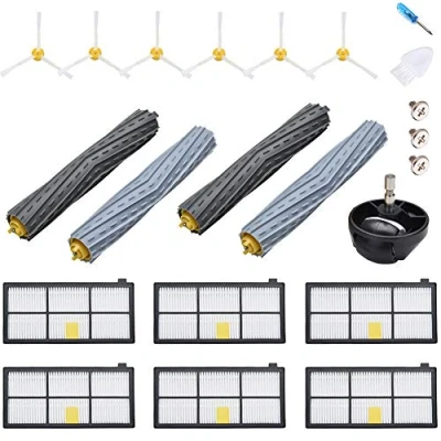 Imagen de JoyBros Accesorios Recambios para iRobot Roomba 800 900 Serie 981 980 971 976 966 960 866 870 895 891, 4 Cepillos Principales (Rodillos) 6 Filtros Laterales 1 Rueda