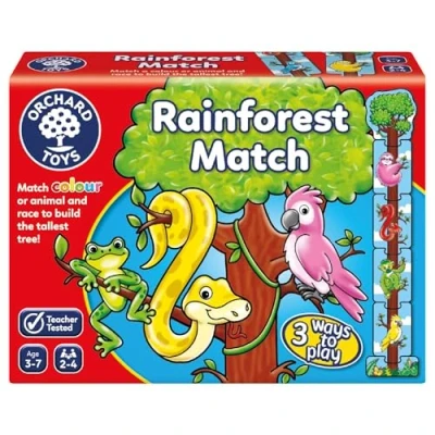 Imagen de Orchard Toys Rainforest Match, Juego Educativo de combinación Colores y Memoria para niños en Edad Preescolar 3 a 7 años