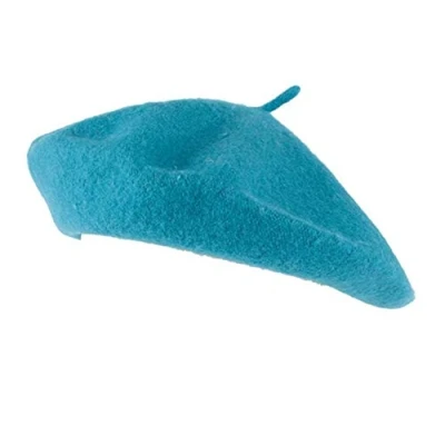 Imagen de Boina Francesa con Cálido Cashmere Color Sólido para Mujer de Mezcla Lana Francesa（ Azul）