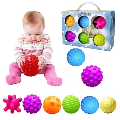 Imagen de ROHSCE 6pcs Baby Textured Multi Ball Set Infant Sensory Balls Massage Soft