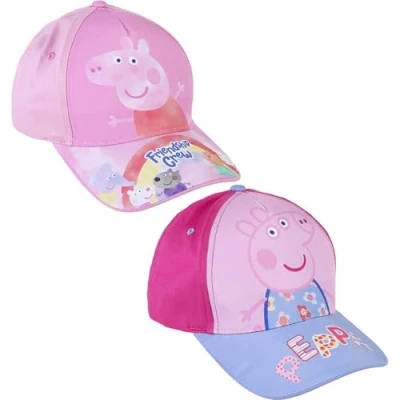 Imagen de Gorra Infantil de Peppa Pig y sus Amigos Color Fucsia Morado Apta 2 a 8 Años Combina Algodón Poliéster para Niños con Velcro Trasero Ajustable Producto Original España