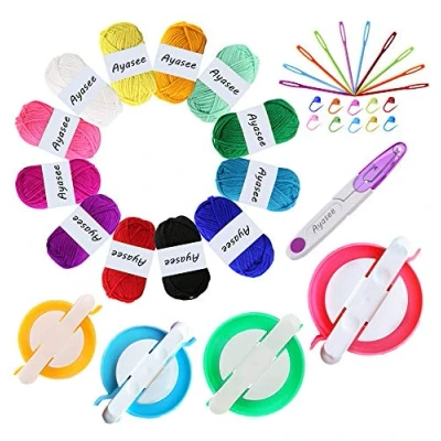 Imagen de Pompom Maker, 4 Tamaños Pom Makers para Fluff Ball Weaver Needle Craft DIY Wool Knitting Tool Set Decoration(37a)